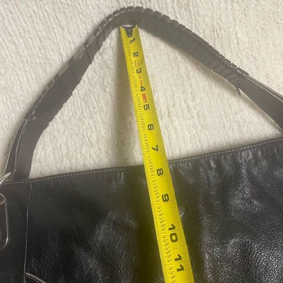 MAXX New York leather Black Studded large hobo Bag silver tone hardwares - Picture 9 of 10